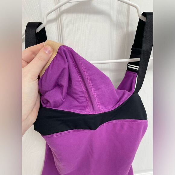 Lululemon Athletica Heart Purple Black Adjustable Strap Tank Women’s Size 4 - Picture 4 of 5